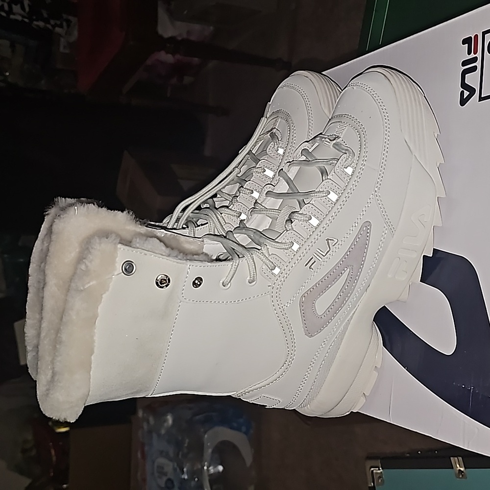 Fila Disruptor Shearling Boots - Beige 2060 - Womens - 10